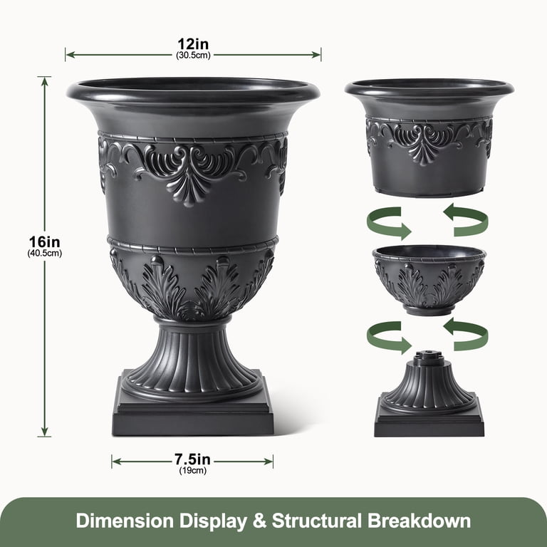 DR.Planzen Classic Urn Planter Set Of 2, 16 In. photo 6
