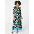 thumbnail image 2 of Roaman's Women's Plus Size Blouson Sleeve Faux Wrap Maxi Dress, 2 of 6