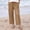 Coffee, variant on Juslio Pants for Women Fashion Loose Straight Pants, with Pockets Linen Drawstring Pants White M