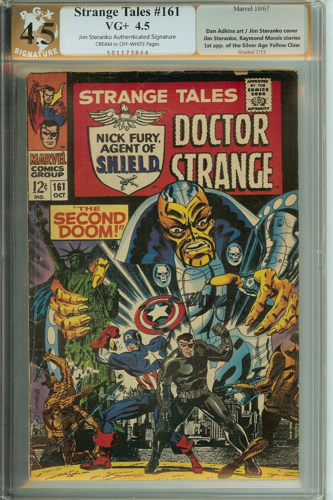 Strange Tales #161 Signed Jim Steranko PGX 4.5