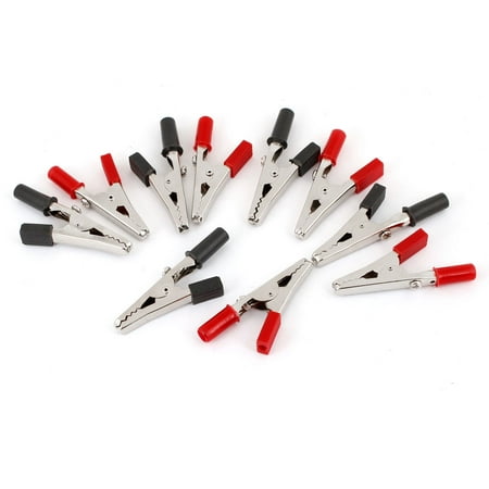 Unique Bargains 10 Pcs Insulating Plastic Handle Test Alligator Clips Clamps 58mm