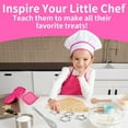 thumbnail image 6 of 11 Pcs Kids Aprons for Girls Boys, Kids Cooking and Baking Sets, Chef Hat Apron Pretend Play Set for Toddlers Age 3-8, Pink, 6 of 7
