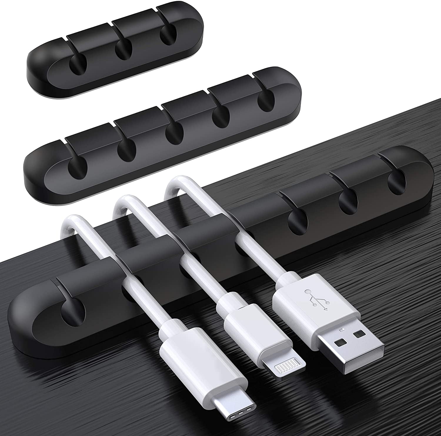 7 Slots 5 Slots and 3 Slots Cable Clips Cord Management Organizer 3 Packs Adhesive Hooks Wire Cord Holder for Power Cords and Charging Accessory Cables Mouse Cable PC Office and Home