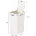thumbnail image 7 of Bathroom Trash Can with Lid, 10 Liter/ 2.6 Gallon Slim Garbage Can, Small Trash Bin Waste Basket with Pop-Up Lid for Kitchen, Bedroom, Living Room, Office (Black), 7 of 7