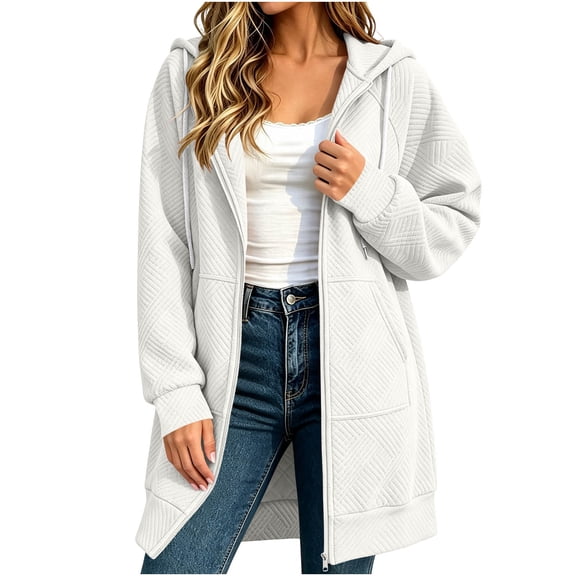 NominalSnug Zip up Long Hoodies for Women Comfy Jackets Fall Hooded Tunic Sweatshirts with Pockets
