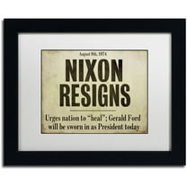 Trademark Fine Art "Nixon" Canvas Art by Color Bakery White Matte, Black Frame