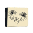 thumbnail image 1 of Hand Drawn Chrysanthemum Line Illustration Flip Bifold Faux Leather Wallet  Multi-Function Card Purse, 1 of 4