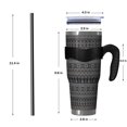 thumbnail image 4 of 40oz Tumbler,Black Christmas Folk Pattern Insulated Tumblers with Removable Handle,Stainless Steel Double Vacuum Coffee Tumbler Cup with Straw for Home,Office,Travel,Party, 4 of 5