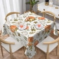 thumbnail image 2 of Nappe d'Automne Carrée 60x60 Pouces, Nappe Citrouille Aquarelle Orange Brûlé Gris, Polyester Résistant aux Taches pour la Récolte d'Automne et l'Action de Grâce, Housses de Table Intérieur Extérieur pour Cuisine, Salle à Manger, Fêtes, 2 of 6