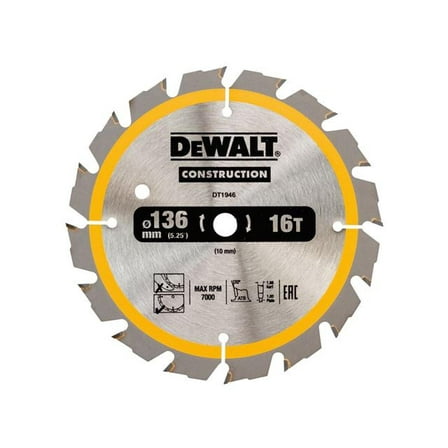 DEWALT - Cordless Construction Trim Saw Blade 136 x 10mm x 16T