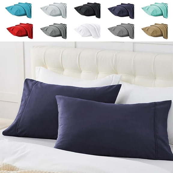 Nkmbld Pillow Cases King Size, Double Brushed Microfiber Pillowcases, Super Soft Cooling Pillow Case Covers with Envelope Closure, Machine Washable
