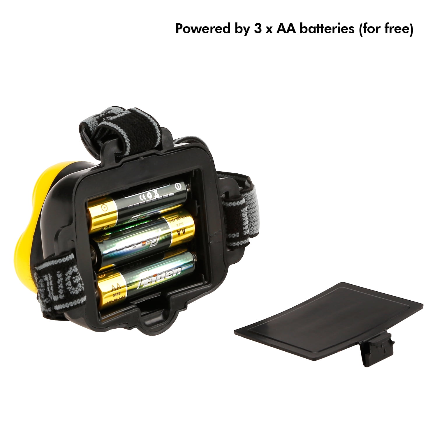 TORCHSTAR Adjustable LED Headlamp, Extra Bright Lightweight Headlight, Hands-free Helmet Flashlight for Hiking, Biking, Camping, Repairing, Battery Powered (Batteries Included), Black, Pack of 2