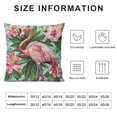 thumbnail image 5 of BCIIG Pillow Covers  Flamingo and Pink Flowers Green Geometric Pattern Pillow Cases Home Decor Throw Pillows   for Living Room Bedroom Couch Bed Sofa 12x12in, 5 of 5