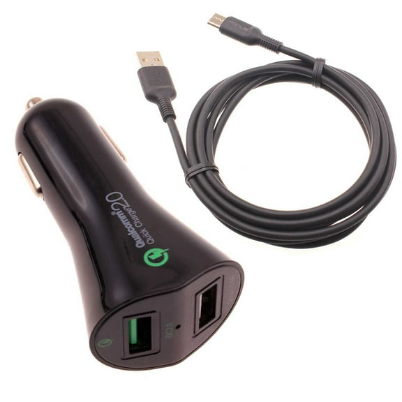 Car Charger for Samsung Galaxy Tab A7/A8/A9/A9 Plus/A7 Lite Tablets - 30W Fast 2-Port USB 6ft Cable Type-C Quick Charge DC Socket for Galaxy Tab A7/A8/A9/A9 Plus/A7 Lite Models