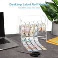 thumbnail image 2 of Clear Label Roll Holder, Transparent Acrylic Tape Dispenser, Adjustable Desktop Sticker Roll Holder for Office And Home, Adjustable Sticker Roll Holder with 5 Removable Divider Disks, 2 of 7