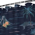 thumbnail image 4 of Beach Vacation Shower Curtain, Aloha Hawaiian Paradise with Tropical Palm Tree and Nautical Coastal Scene, Waterproof Boho Fabric with Hooks, Great for Summer Bathroom Decor, 4 of 5
