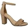 thumbnail image 3 of Over the Toe Strap Ankle Wrap Strap Heel Open Toe Medium Heel, Mustard, 8.5, 3 of 4