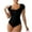 Black, variant on Fesfesfes Ladies Square Neck Swimwear Monokini Women Solid Color Swimsuit Tummy Control Bathing Suit Pool Party Swimwear Front Zipper Tight-fitting Beachwear Gifts for Her