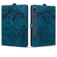 thumbnail image 2 of FJLBDE Case for Samsung Galaxy Tab S9 FE+ / S9 FE Plus 12.4 Inch with Stand, Card Slot, Embossed Cat PU Leather Cover, Blue, 2 of 7