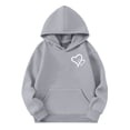 thumbnail image 6 of GiLiling Girls Preppy Heart Sweatshirt, Oversized Pullover Sweatshirt, Kids Fall Winter Long Sleeve Cute Print, Trendy Hoodie (Grey, 2-3 Years), 6 of 8