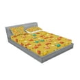 thumbnail image 2 of Ambesonne Cartoon Fitted Sheet & Pillow Sham Set, Star and Shells Pattern, Full, Pale Coffee, 2 of 2