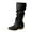 Black, variant on Dasayo Slouch Women's Boots Mid-Calf Black Dress Wide Width Snip Toe Buckles Faux Leather Boots Woman Shoes 36