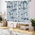 thumbnail image 2 of Blue Shark Curtains, Underwater Fish Ocean Animals Shark Fish Sea World Marine Cartoon Window Drapery Treatments for Kids Boys Girl Baby Bedroom Living Room Nursery Bathroom 2 Panels, 27.5x36 Inch, 2 of 4