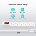 thumbnail image 2 of Protector contra sobretensiones Power Strip PLUGTUL, 6 salidas, 1875 W, paquete de 2, 2 of 7