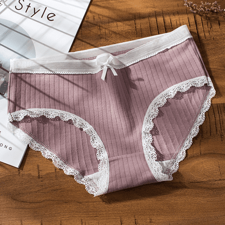 Fulorrnie Underwear for Women No Show Cheeky Seamless Comfort Panty Cute Briefs Banded Waist Waistband Panties  Light Purple  M
