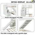 thumbnail image 4 of House Bunk Bed Twin over Twin, Twin Bunk Bed with Slide, Stairs, Ladder and Guardrail, Wood Bunk Bed, No Box Spring Needed(White), 4 of 13
