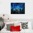 thumbnail image 5 of COMIO  Forest Canvas Wall Art Abstract Blue Forest Pictures Wall Decor Blue Night Starry Sky Canvas Print Artwork for Bedroom Living Room Office Home Wall Decoration Framed Ready to Hang, 5 of 6