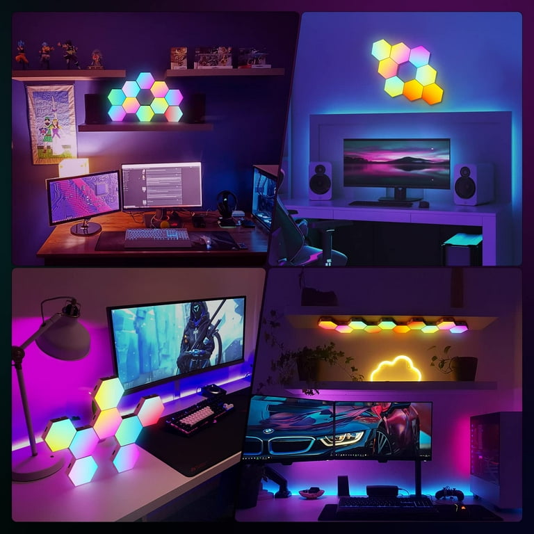 Hexagon Lights Led Wall Panels Rgb Gaming Lights Panel Hex Tiles