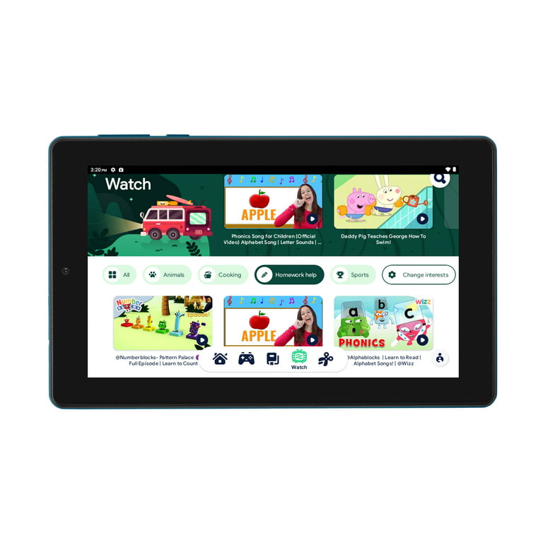 onn. 7 Kids Tablet, 32GB (2022 Model) , 2.0 GHz Quad-Core Processor, Blue  