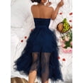 thumbnail image 2 of Women's Solid Color Mesh Panel Strapless Maxi Dress, 2 of 10