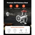 thumbnail image 3 of Manual Stainless Steel Meat Grinder, 1.8" Clamp, 2 Grinding Plates, Sausage Stuffer, Ideal for Home Kitchen Restaurant Butcher’s Shop, 3 of 9