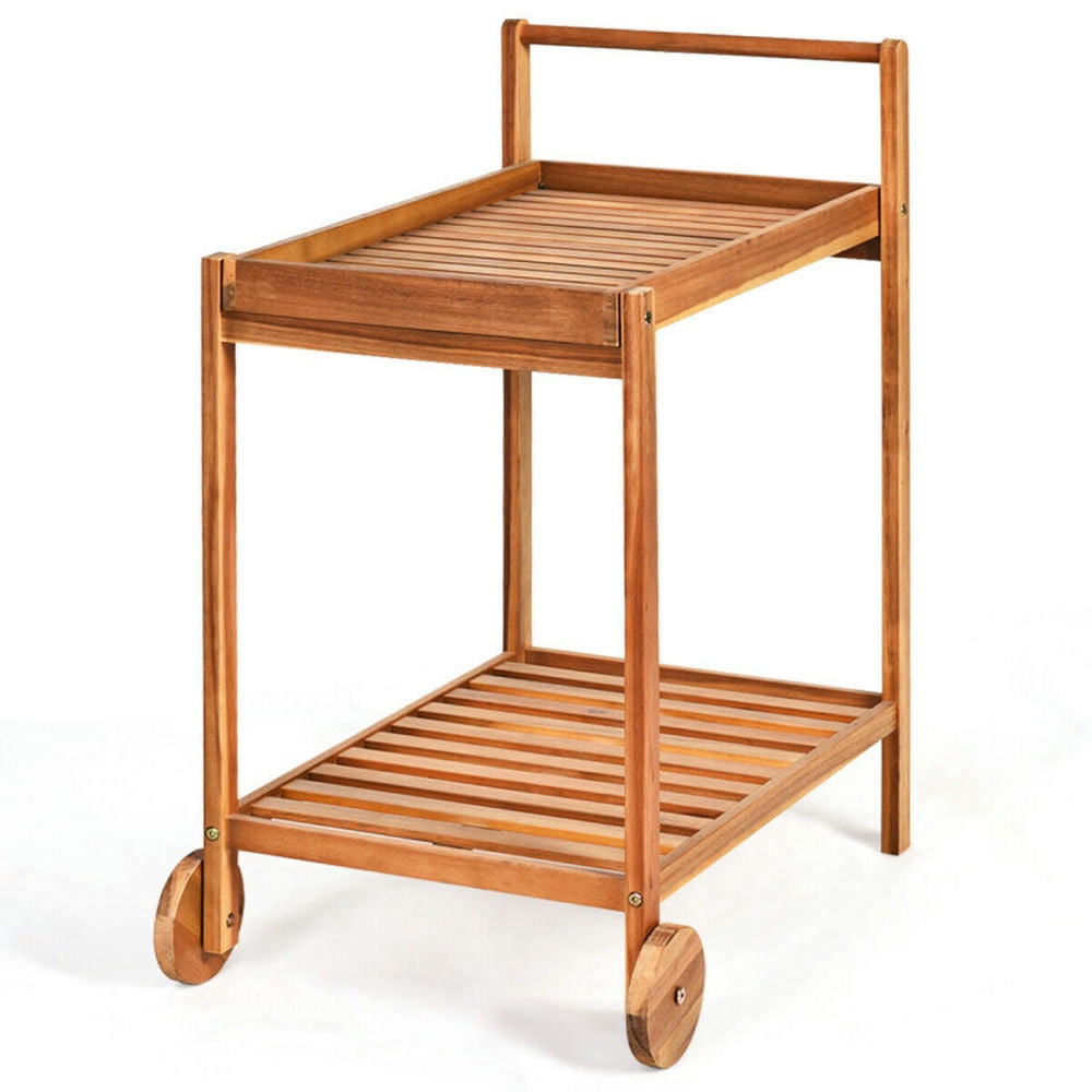 Finihen Rolling Cart, Kitchen Island Cart, 2-Tier Rolling Kitchen Island Serving Cart with Legs and Handle, for Kitchen, Dining Room, Natural Finihen Rolling Cart, Kitchen Island Cart, 2-Tier Rolling Kitchen Island Serving Cart with Legs and Handle, for Kitchen, Dining Room, Natural