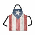thumbnail image 2 of ASHLEIGH Puerto Rican Flag on Wood Background Adjustable Bib Apron with Pockets Commercial Restaurant and Home Kitchen Apron for Women Men, 2 of 2