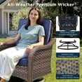 thumbnail image 5 of Unnifurnzi Outdoor Swivel Rocker Patio Chairs-High Back Outdoor Rocking Chairs Set of 4 All Weather Wicker Patio Chairs for Porch Balcony Deck-Brown/Blue, 5 of 7