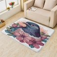 thumbnail image 2 of Bird Rug, Black Bird Area Rug 4x5, Wildflowers Rugs for Bedroom, Rugs Low Pile Washable Stain Resistant Easy Clean for Dining Room, Living Room Soft Carpet Decor Km&-313, 2 of 7