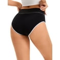thumbnail image 3 of INSPIRE CHIC Women's 5 Packs Underpants Stretch Briefs Breathable Contrast Color Panties M 2Black, Black, Grey, White, 3 of 4