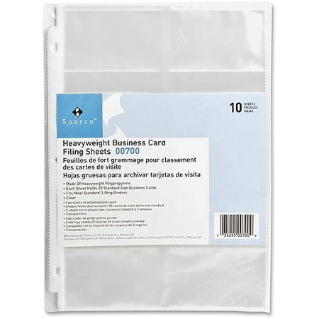 Sparco Products Business Card - Sparco 3-Ring Business Card Sleeves