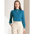 thumbnail image 2 of Dde San Patricio profesional Blusas de gade manlarcon cuello alto elegante pamujer  Azul eléctrico S, 2 of 6