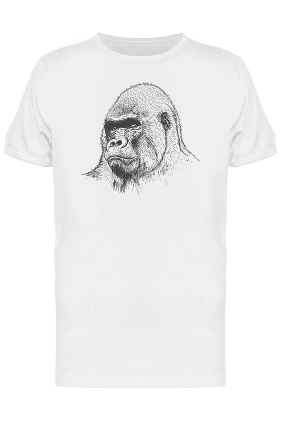 Gorilla Portrait Ink Style T-Shirt Men -Image by Shutterstock, Male Small