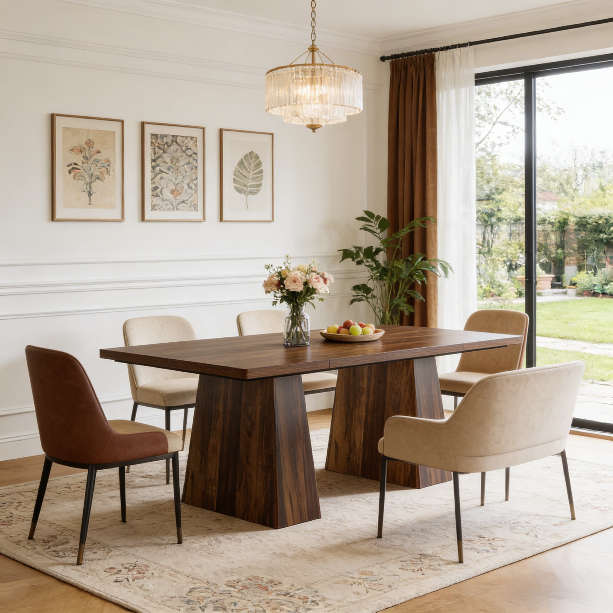 Fnova 63" Executive Desk, Dining Table for 6 People, Modern Farmhouse Wooden Kitchen Table, Large Office Computer Desk for Home Office (Chairs Not Included)