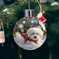 thumbnail image 4 of HYLLai Christmas Dog Snow Ornament – Glass Ball with Festive Puppy Figurine, Multiple Breeds for Pet Lovers (O), 4 of 6