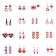 thumbnail image 2 of Pendientes acrílicos con adornos navideños, 32 piezas (16 pares), pendientes de San Valentín para mujer, con motivos románticos, pendientes colgantes, corazones, sobres, osos, juego de pendientes, joy, 2 of 6