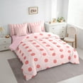 thumbnail image 3 of Manfei Romantic French Dots 7-Piece Twin Bedding Sets,Geometric Circles Bedding Comforter Set,Pink Sheet Sets,Microfiber Bedroom Decor Reversible, 3 of 8
