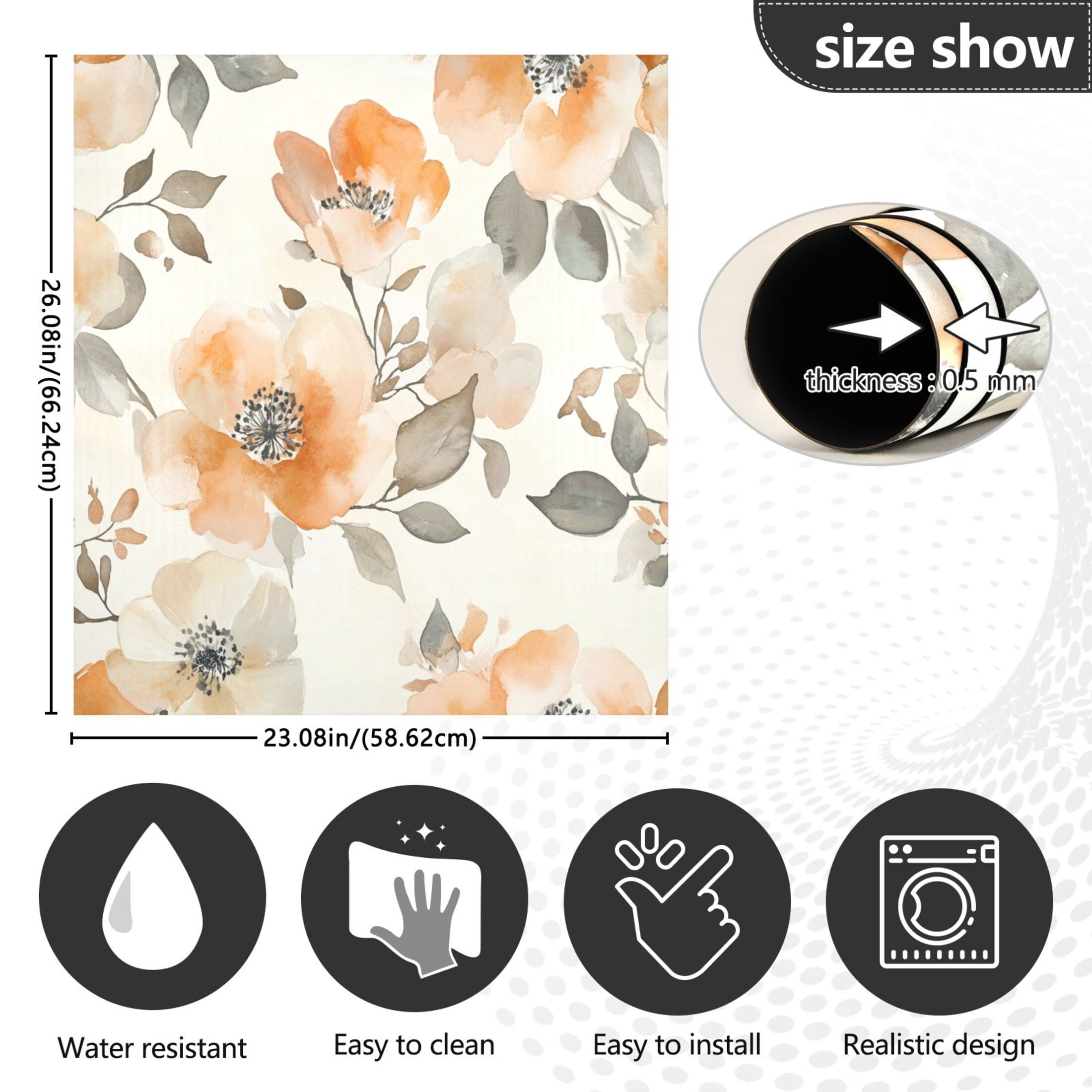 Dishwasher Magnetic Sticker 23x26 Inch Refrigerator Magnetic Sticker Washing Machine Magnetic Sticker Kitchen Panel Magnetic Sticker Home Decor Vibrant Cream Flowers