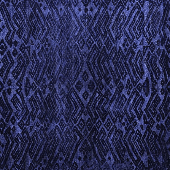 Ahgly Company Machine Washable Indoor Square Abstract Blue Modern Area Rugs, 5' Square