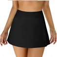 thumbnail image 5 of LEKWK Womens Swim Skirt with Built In Brief High Waisted Bathing Suit Bottoms Ruffle Hem Modest Summer Outfits, 5 of 5